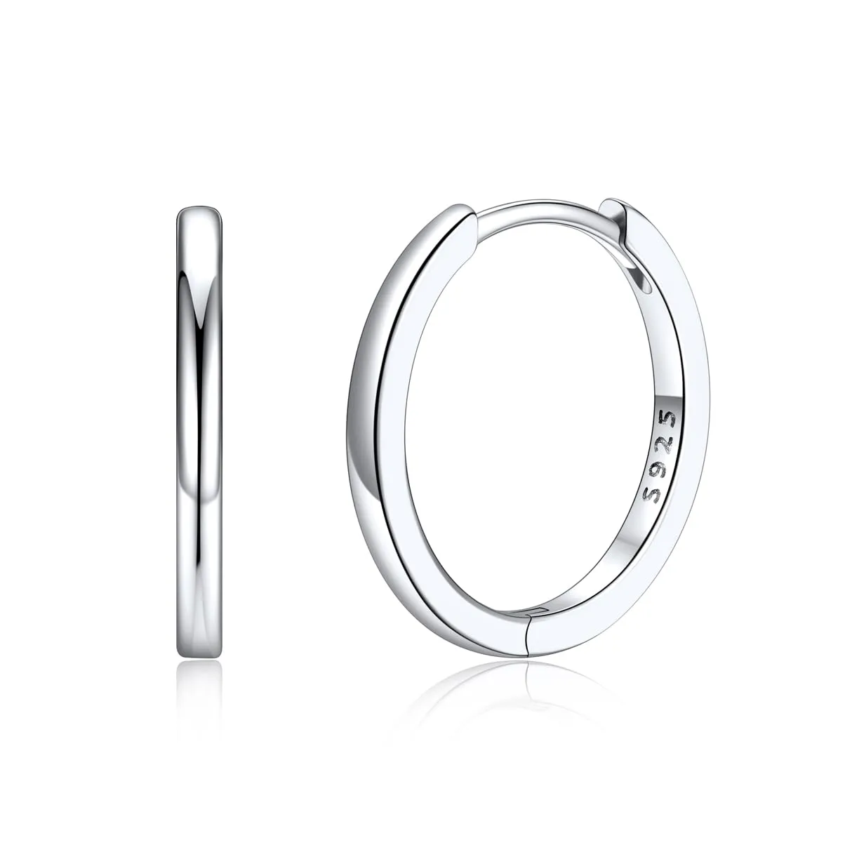 Silvora Orecchini a Cerchio in Argento 925, 16mm, Unisex - immagine 1