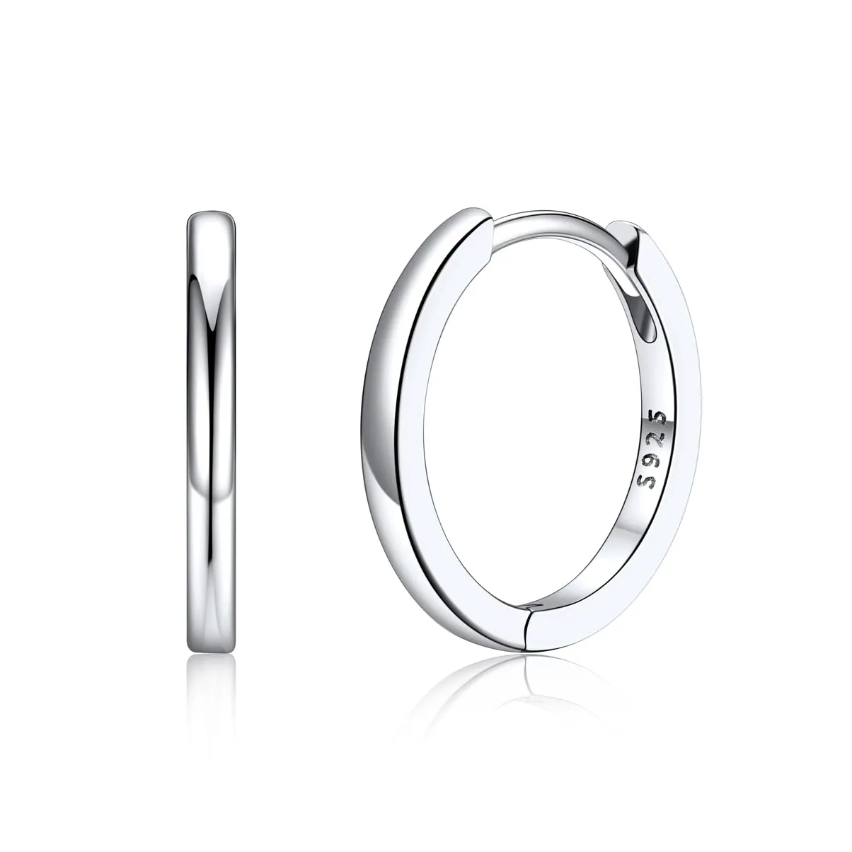 Silvora Orecchini a Cerchio in Argento 925, 14mm, Unisex - immagine 1