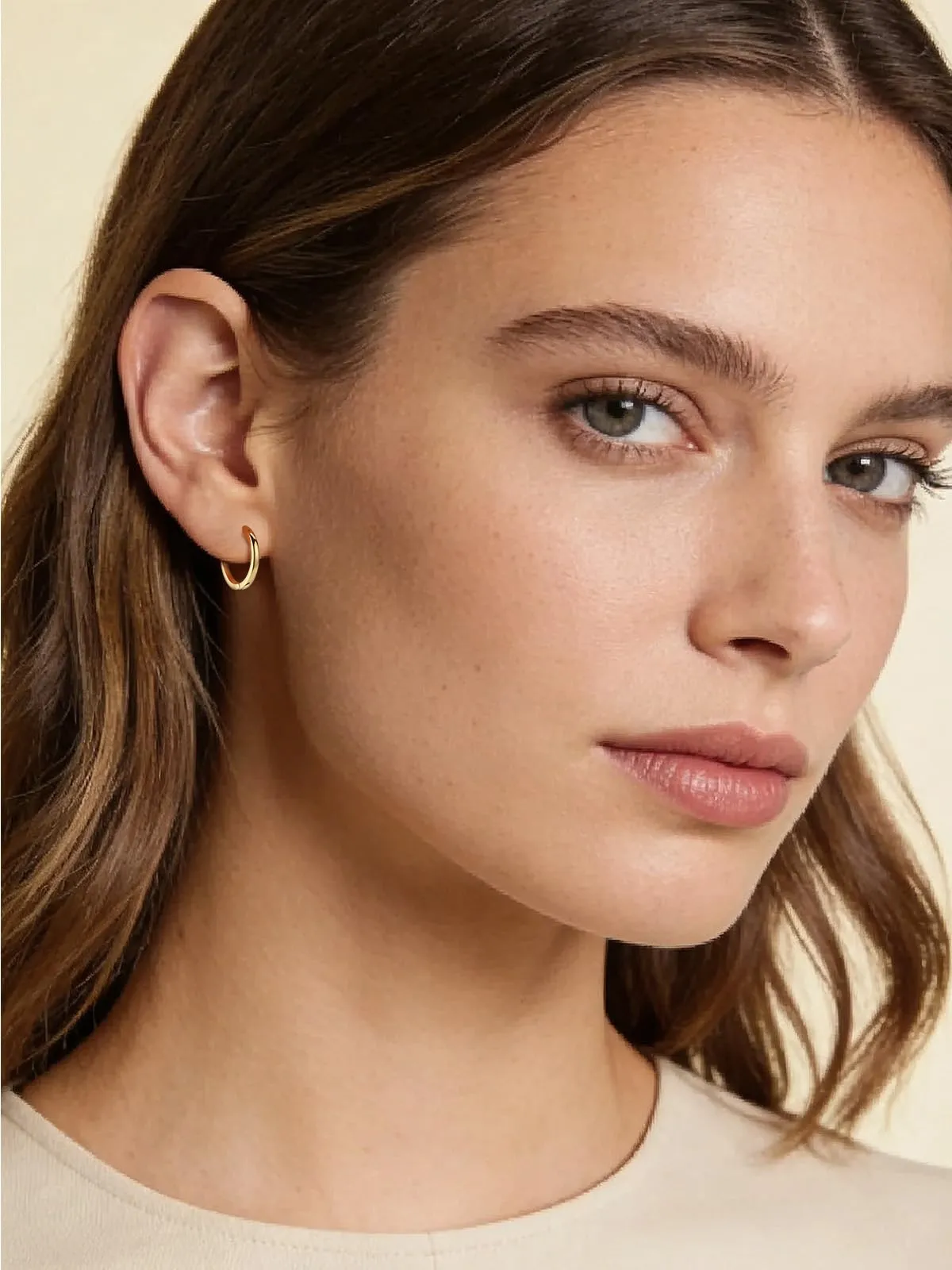 Silvora Orecchini a Cerchio in Argento 925, 14mm, Oro e Argento - immagine 3