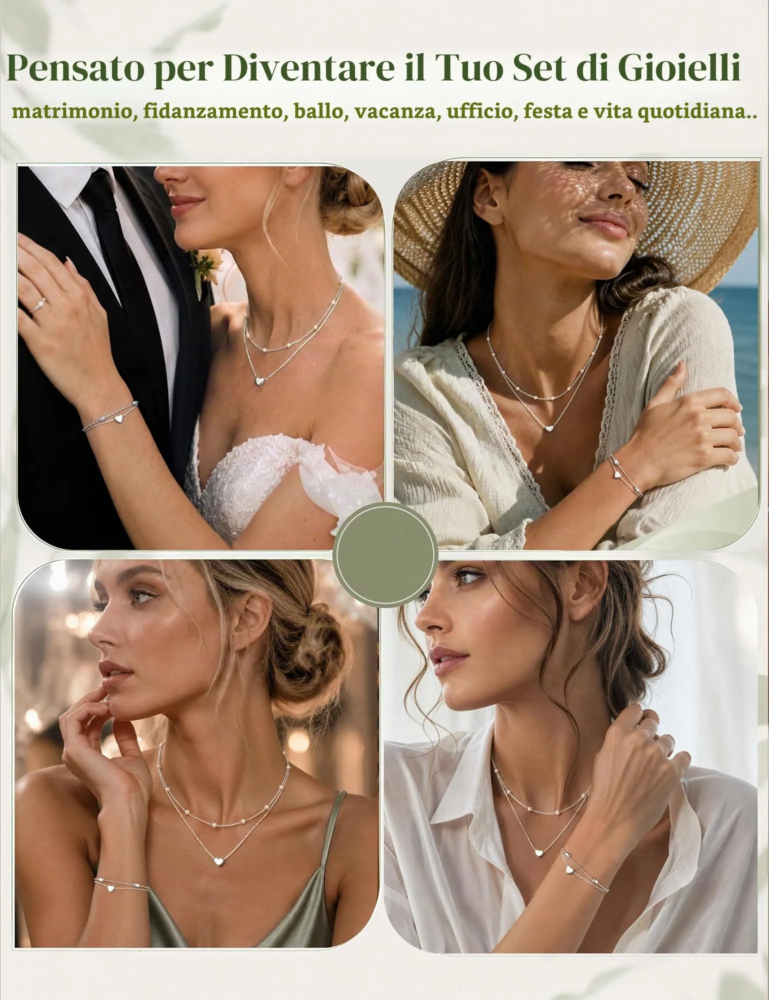 Kakonia Parure Gioielli Donna Ipoallergenico Set Collana e Bracciale S-P - immagine 7