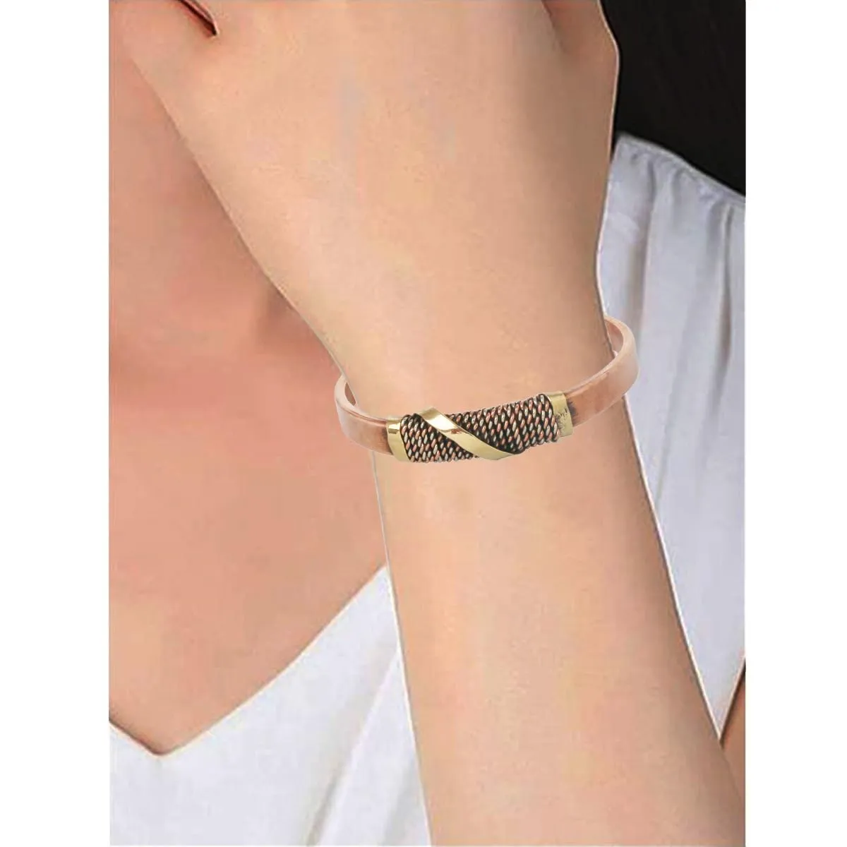 Touchstone Bracciale in Rame Stile Tibetano Forgiato a Mano - immagine 2