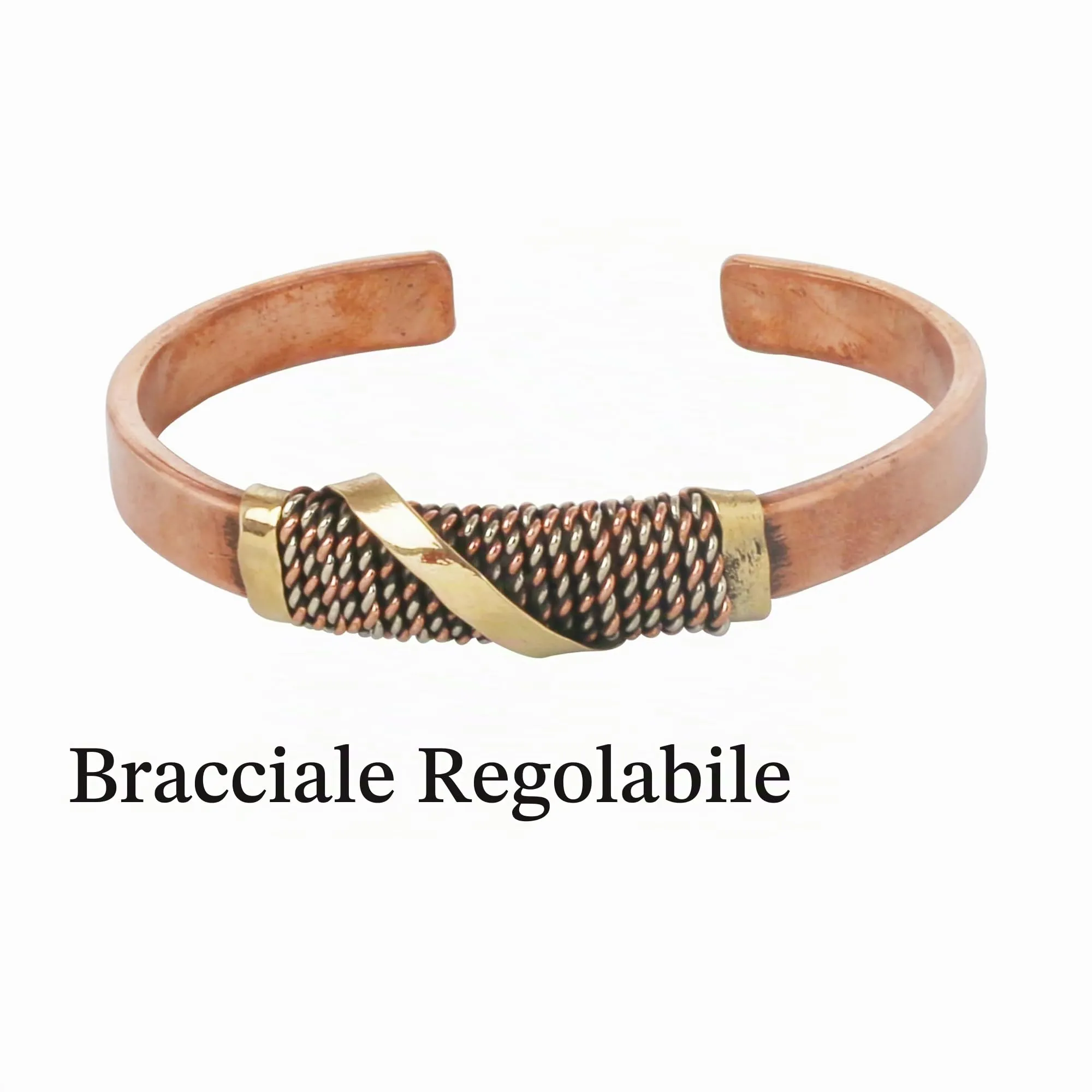 Touchstone Bracciale in Rame Stile Tibetano Forgiato a Mano - immagine 9