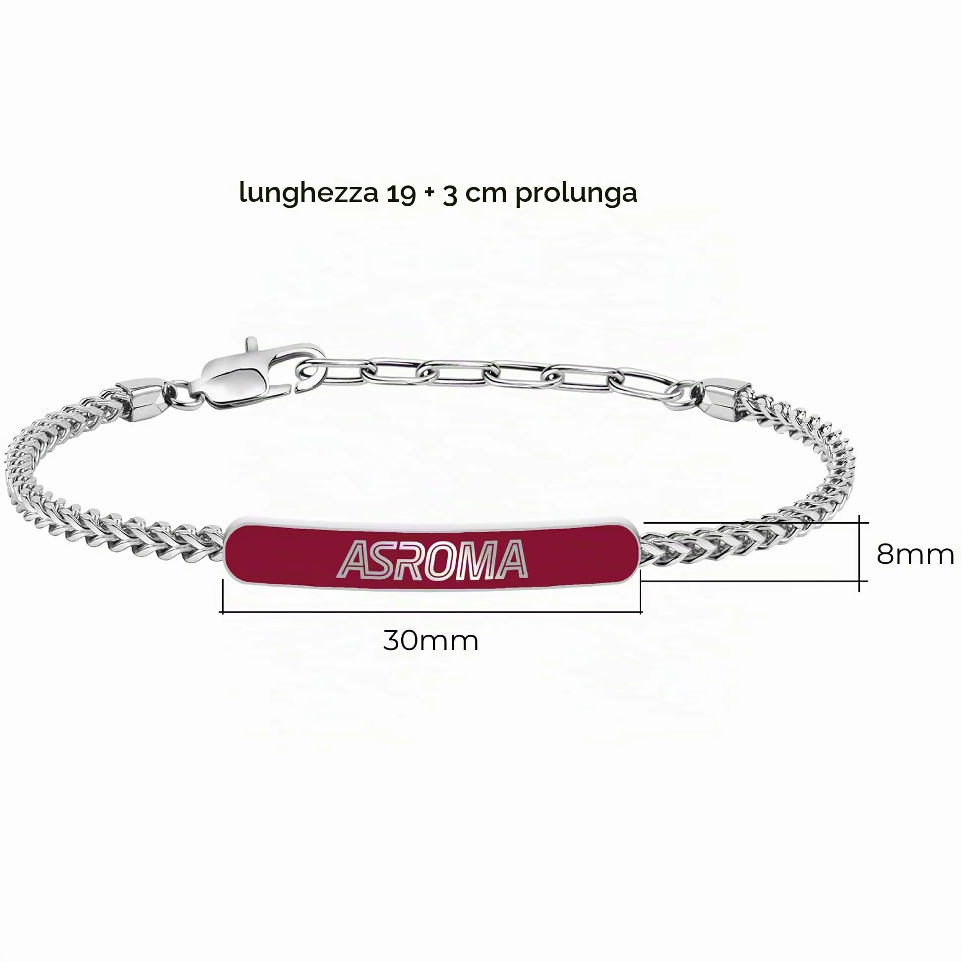 Clondo Bracciale AS Roma in Acciaio Full Red Plate - immagine 3