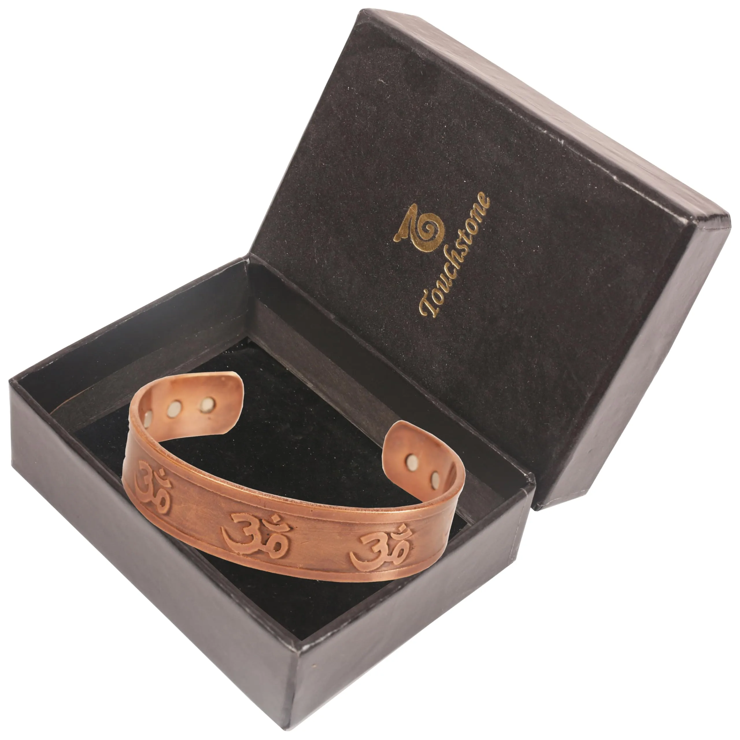Touchstone Braccialetto Magnetico in Rame con Incisione Om Chakra Regolabile - immagine 6