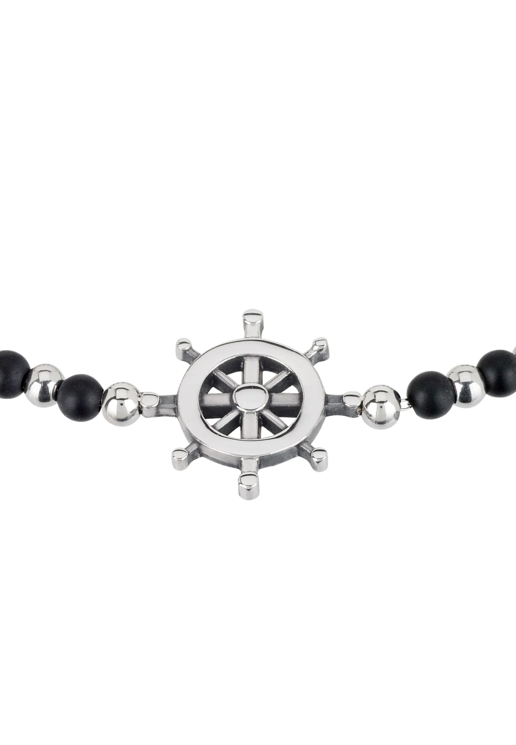 Breil Collezione Black Onyx Bracciale Uomo in Onice Nero e Acciaio, 17,5-22,5 cm, Nero e Silver - immagine 3