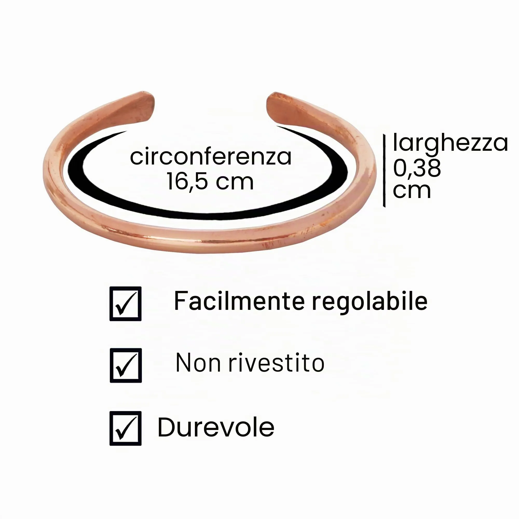 Touchstone Bracciale in Rame Stile Tibetano Forgiato a Mano - immagine 3
