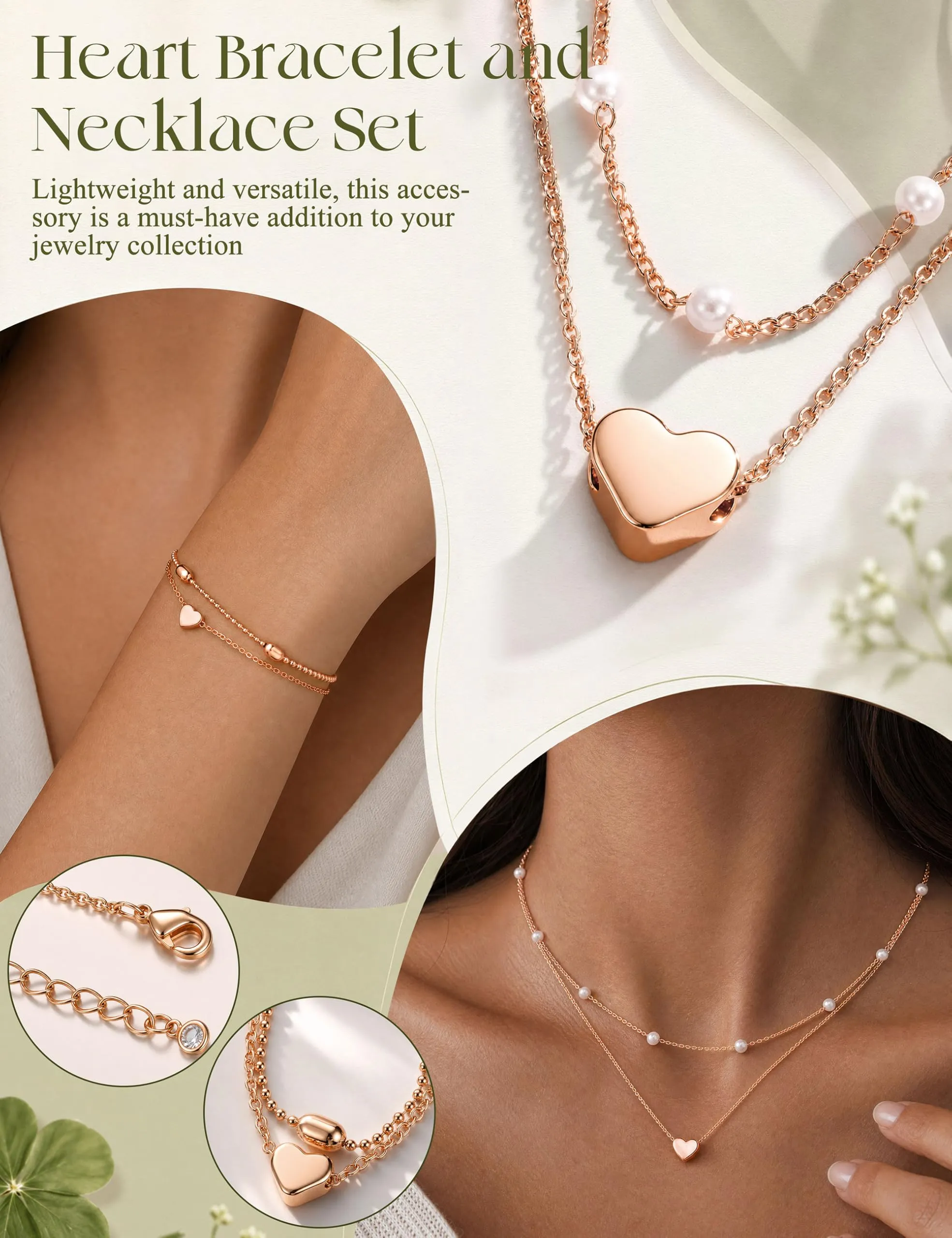 Kakonia Parure Gioielli Donna Ipoallergenico Set Collana e Bracciale RG-P - immagine 4