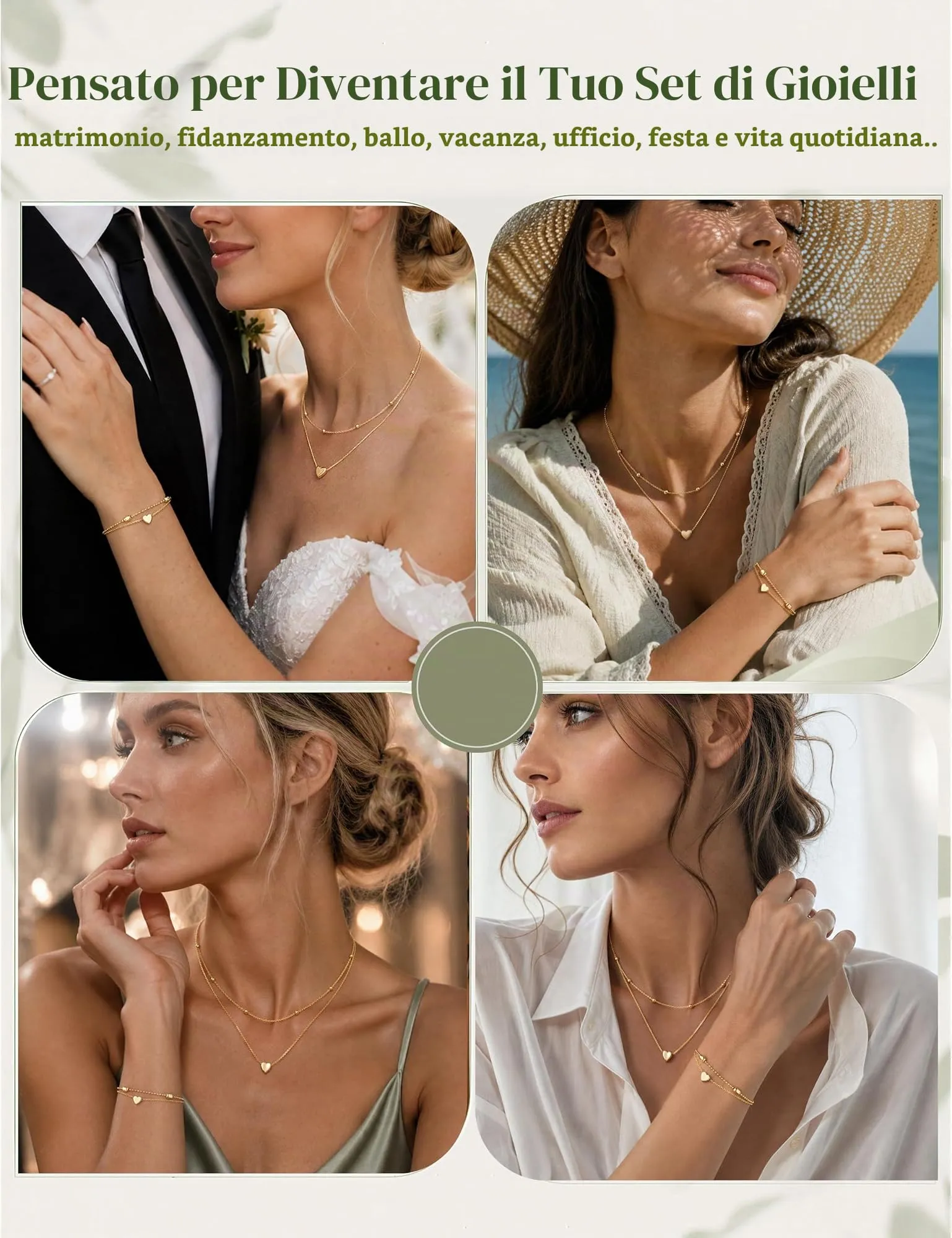 Kakonia Parure Gioielli Donna Ipoallergenico Set Collana e Bracciale G-B - immagine 7