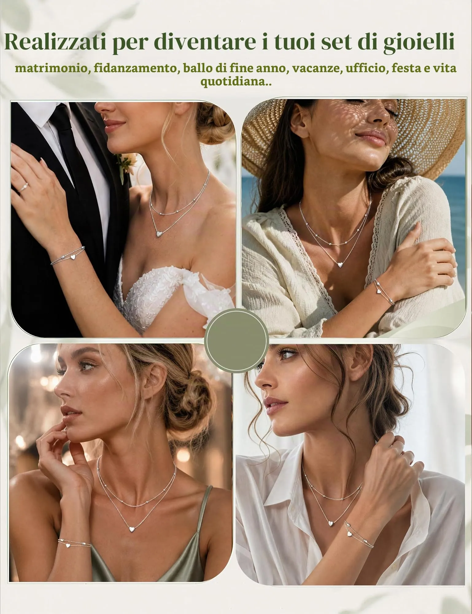 Kakonia Parure Gioielli Donna Ipoallergenico Set Collana e Bracciale - S-B - immagine 7