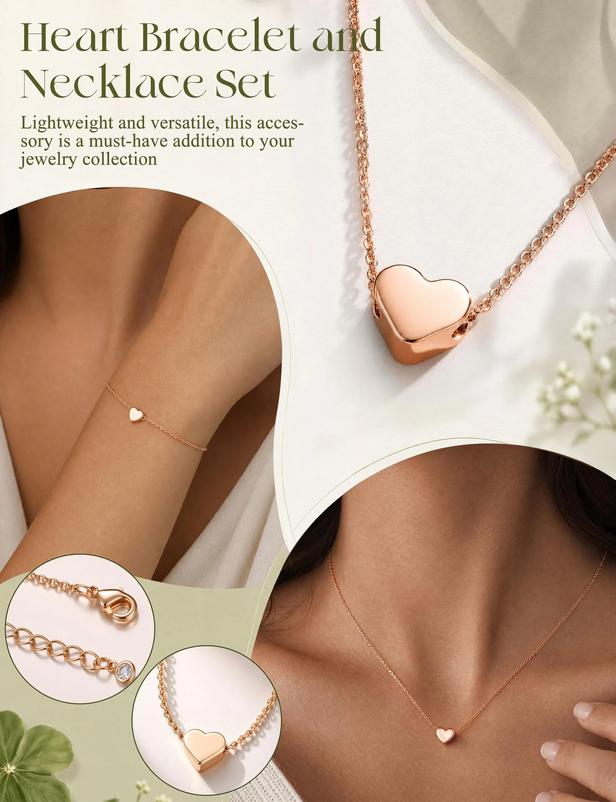 Kakonia Parure Gioielli Donna Ipoallergenico Set Collana e Bracciale RG-H - immagine 4