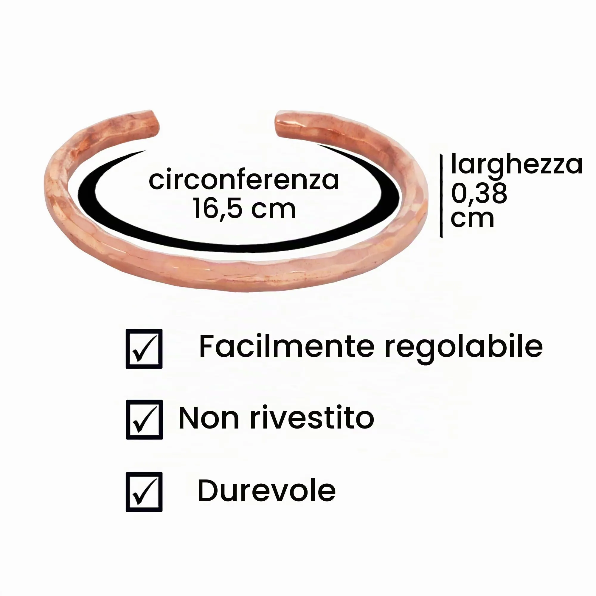 Touchstone Bracciale in rame stile tibetano forgiato a mano - immagine 5