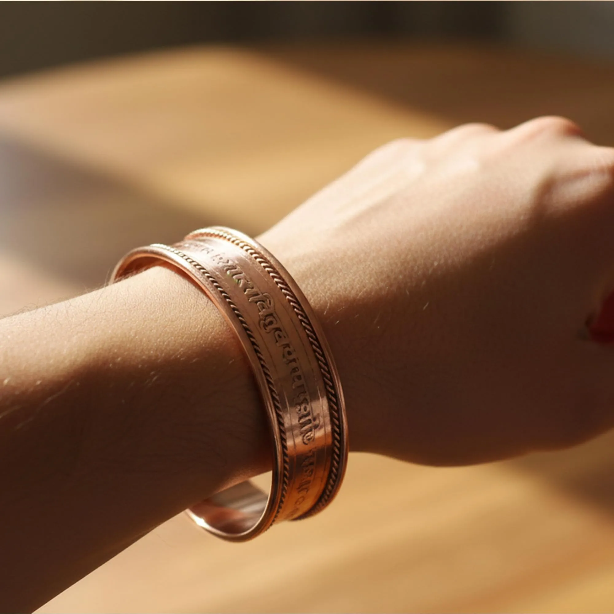 Touchstone Braccialetto in rame fatto a mano in stile indiano - immagine 3