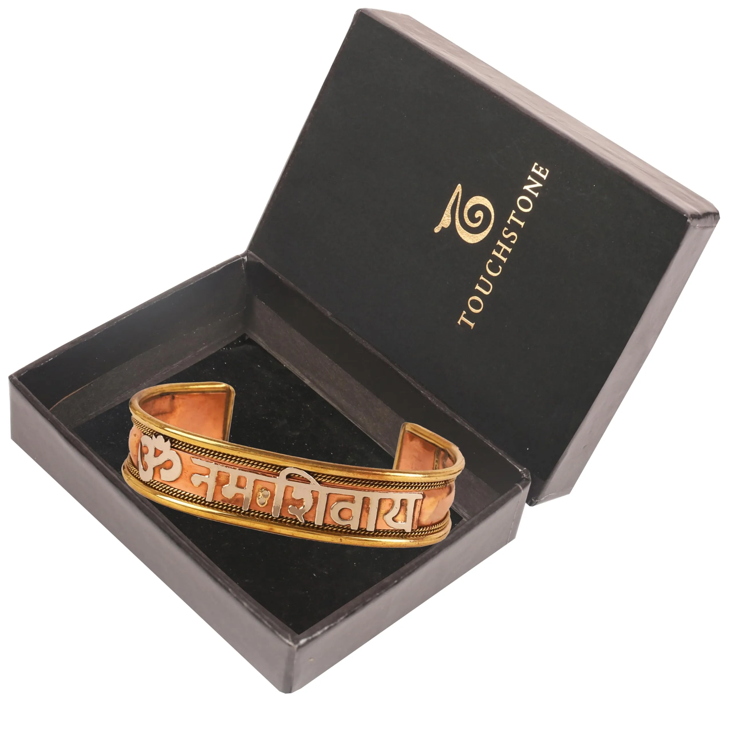 Touchstone Om Namah Shivaya Mantra Copper Bracelet for Women - immagine 6