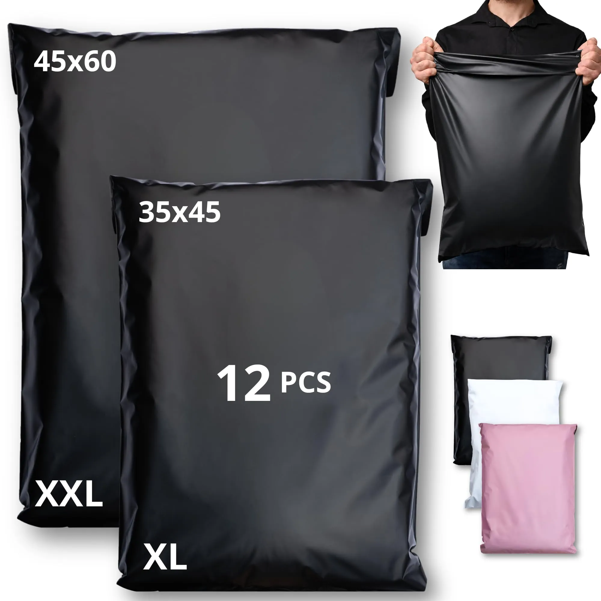 EmballaX Buste per Spedizioni Vinted, Taglia XL/XXL, 12 Pezzi, Plastica Resistente e Impermeabile - immagine 1