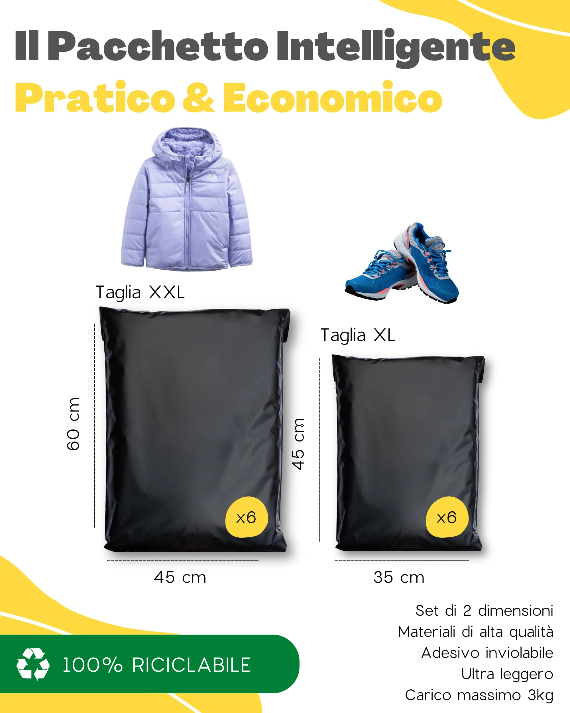 EmballaX Buste per Spedizioni Vinted, Taglia XL/XXL, 12 Pezzi, Plastica Resistente e Impermeabile - immagine 5