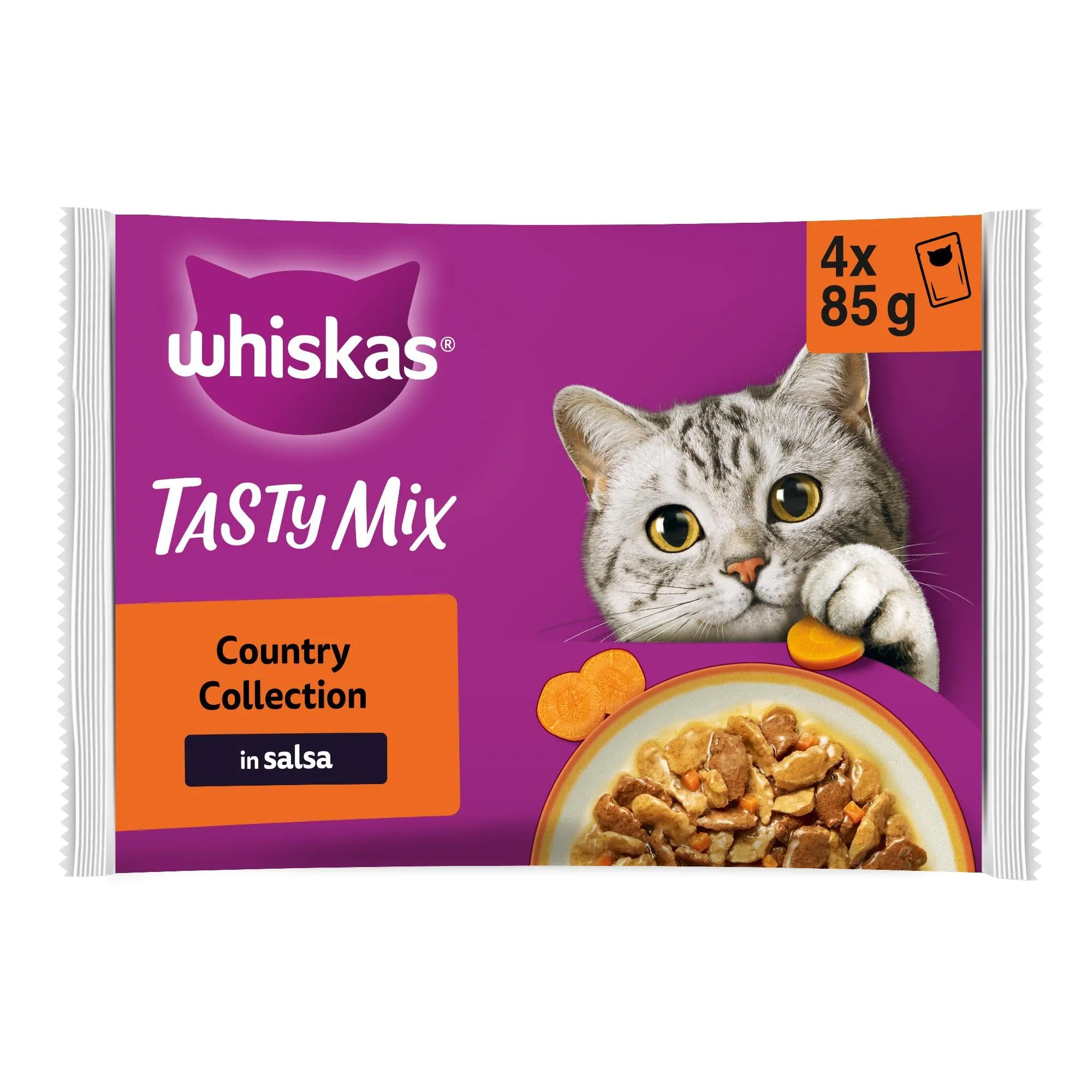 Whiskas Tasty Mix Cibo Umido in Salsa per Gatti Adulti Country Collection, 4x85g, confezione da 13 - immagine 1