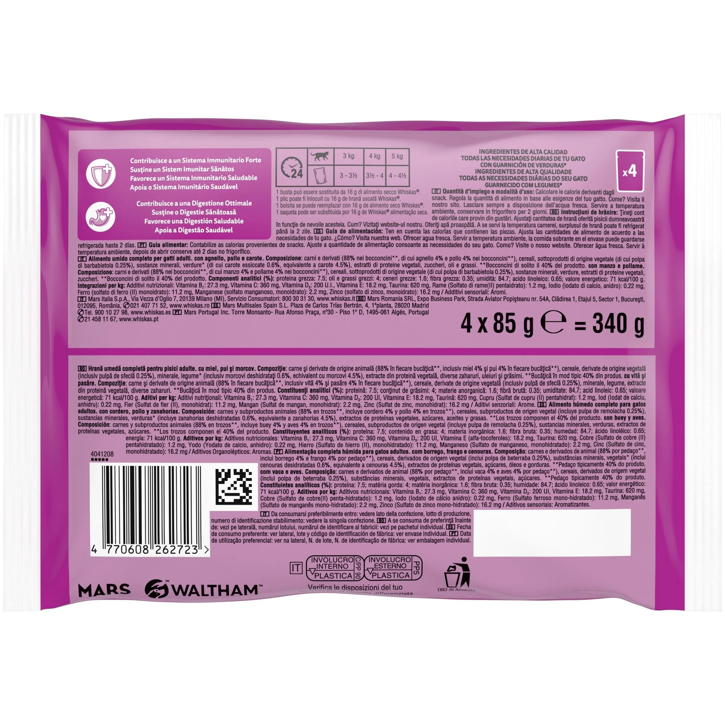 Whiskas Tasty Mix Cibo Umido in Salsa per Gatti Adulti Country Collection, 4x85g, confezione da 13 - immagine 3