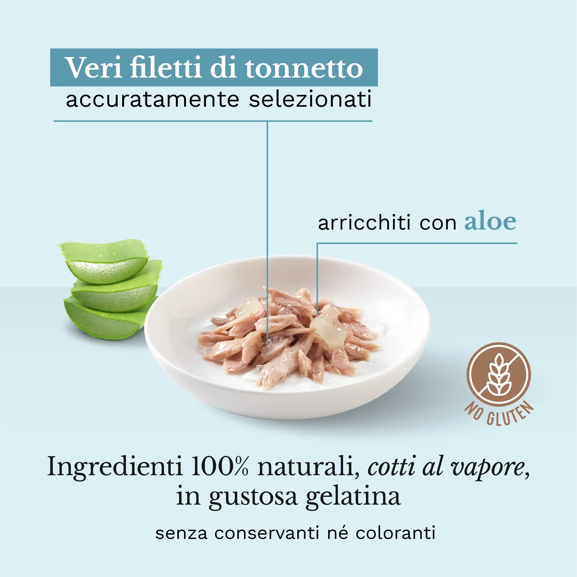 Schesir Cibo Umido per Gatti Adulti Tonnetto e Aloe in Filetti e Gelatina, 6 x 85g - immagine 2