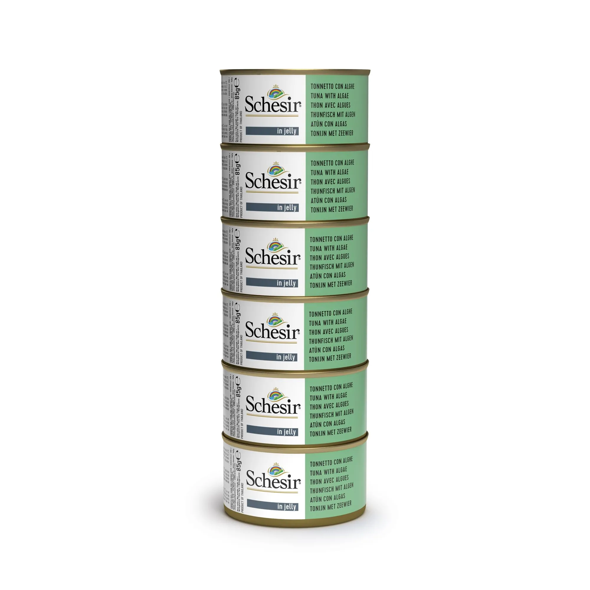 Schesir Cibo Umido per Gatti Adulti, Tonnetto e Alghe in Filetti e Gelatina, 6 x 85g - immagine 1