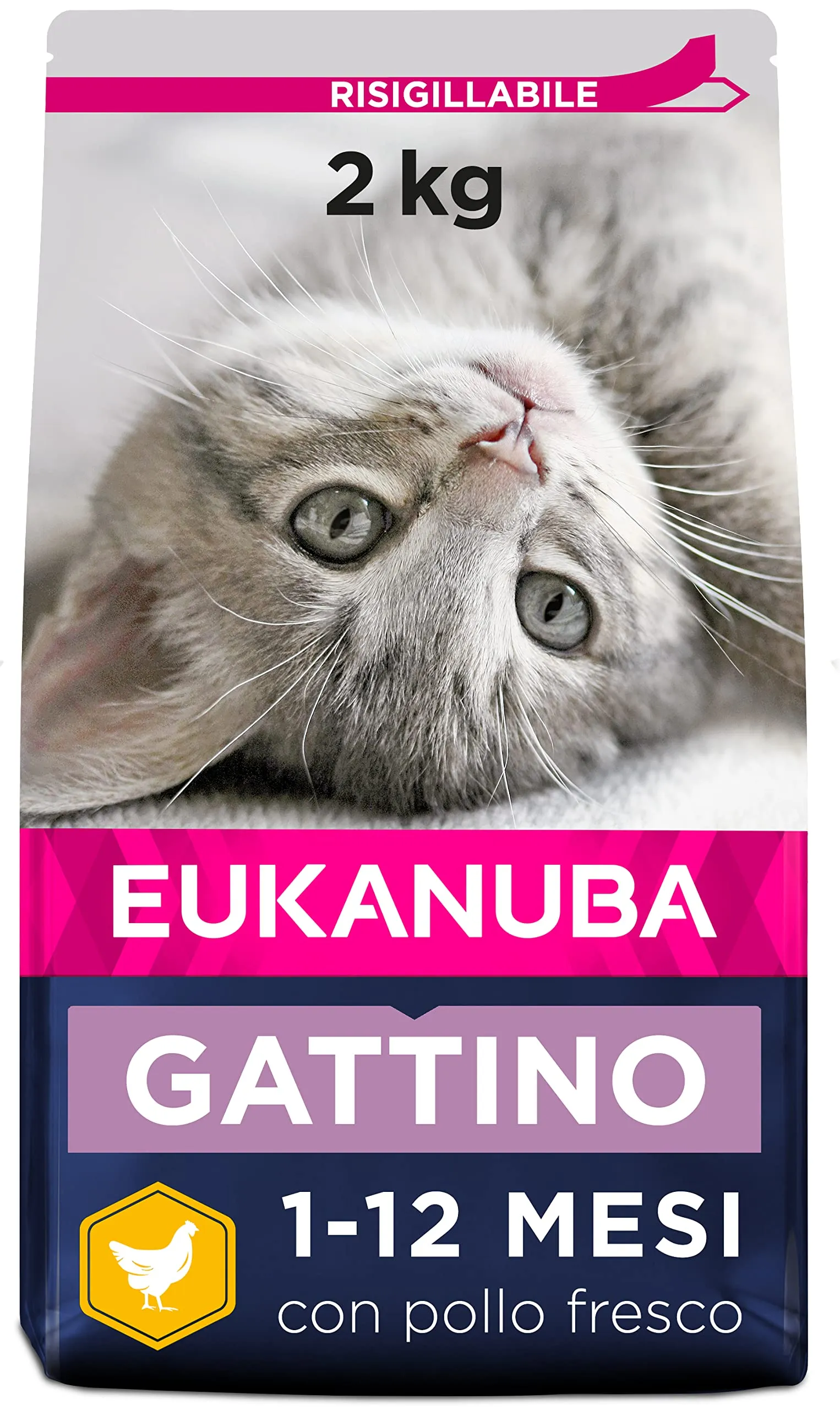 Eukanuba Crocchette Gattini con Pollo Fresco, 2 kg - immagine 1