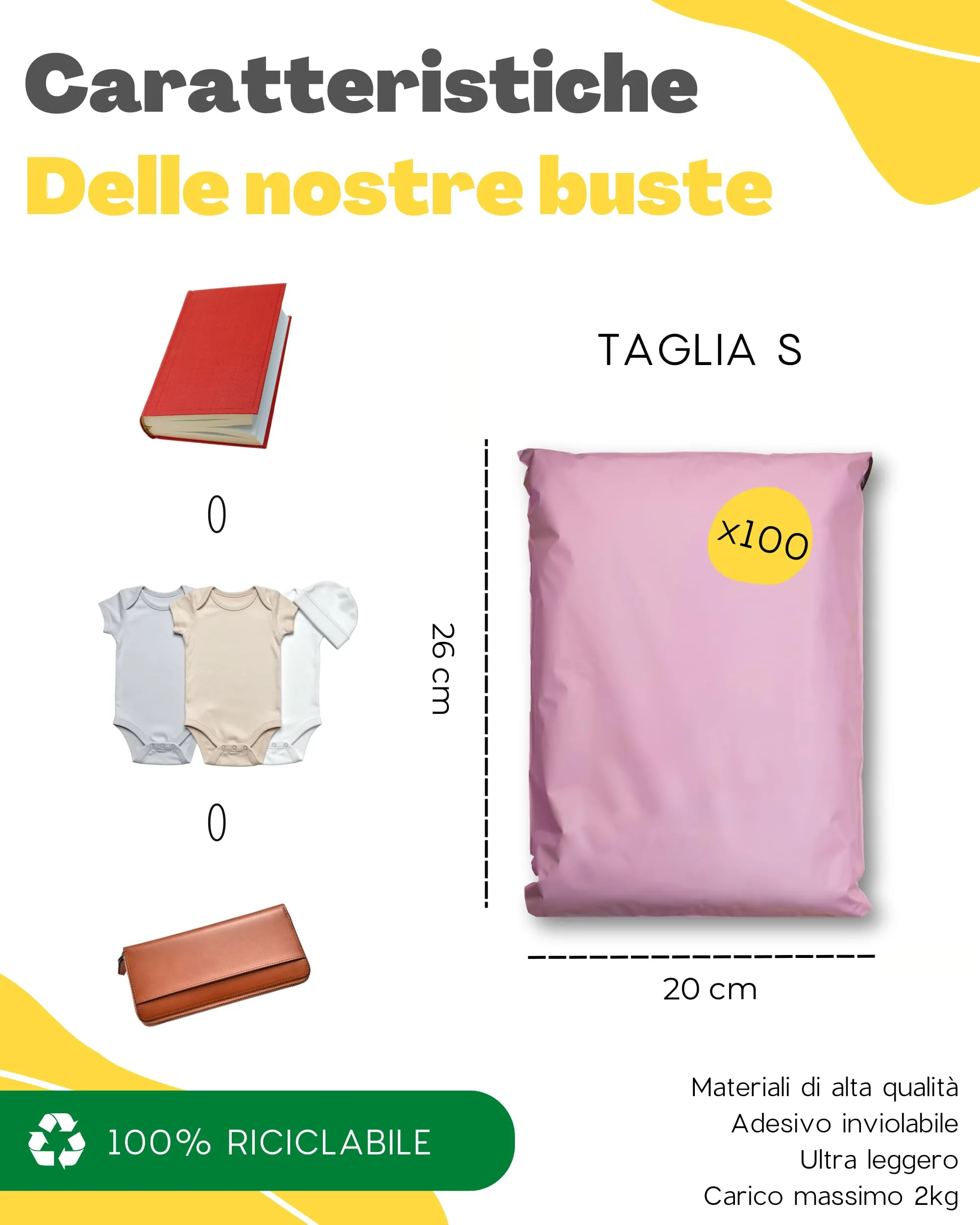 EmballaX Buste per Spedizioni Vinted, Taglia S, 20x26cm, 100 Pezzi - immagine 5