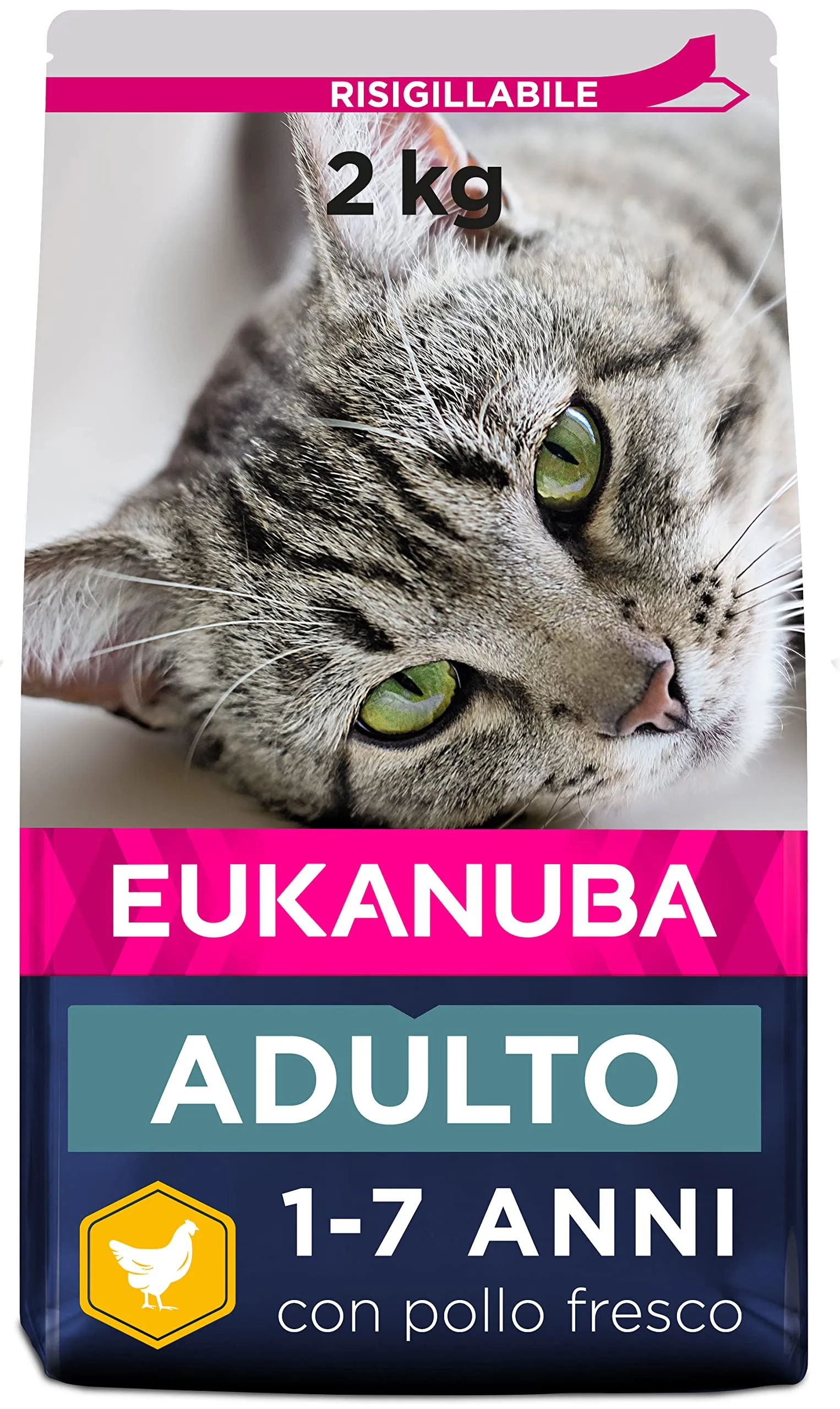 Eukanuba Crocchette per Gatti Adulti con Pollo Fresco, 2 kg - immagine 1