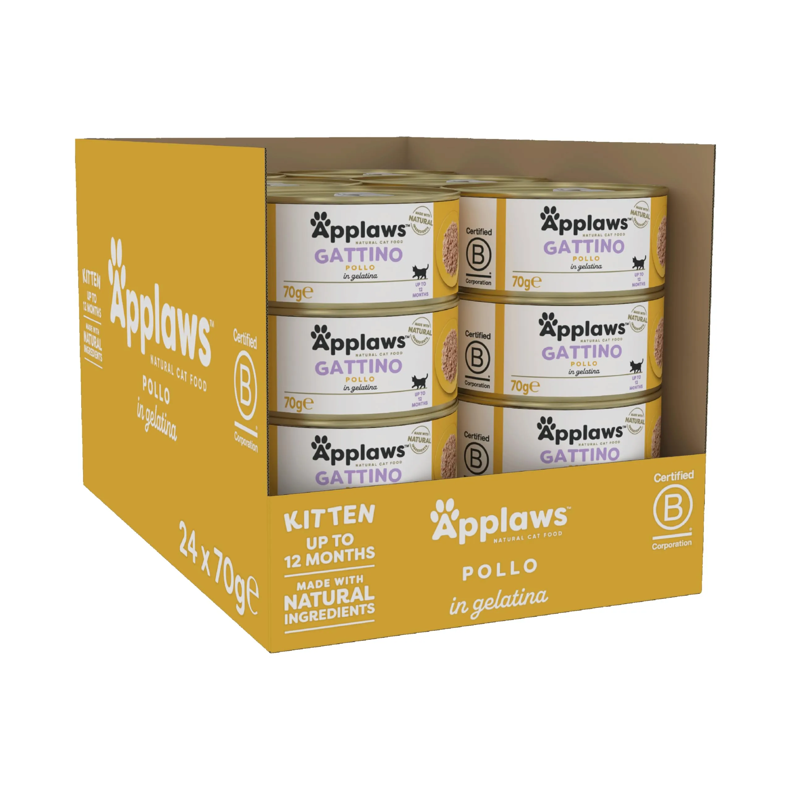 Applaws Natürliches Kätzchenfutter Huhn in Brühe, 70 g (24 Stück) - immagine 2