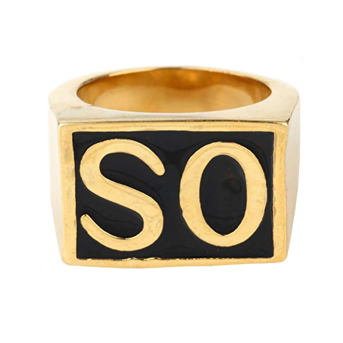 HIJONES Anello Biker Uomo in Acciaio Inossidabile Vintage, Oro e Nero, Taglia 22 - immagine 1