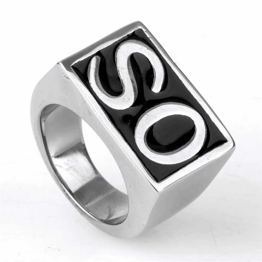 HIJONES Anelli Biker Uomo in Acciaio Vintage, Argento e Nero, Taglia 22 - immagine 4