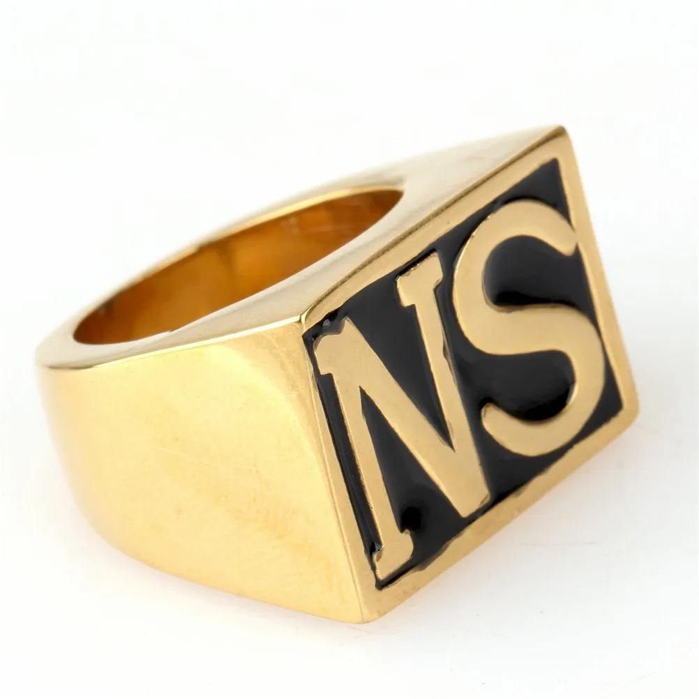 HIJONES Anello Biker Uomo in Acciaio Inossidabile Vintage Oro e Nero, Taglia 20 - immagine 2
