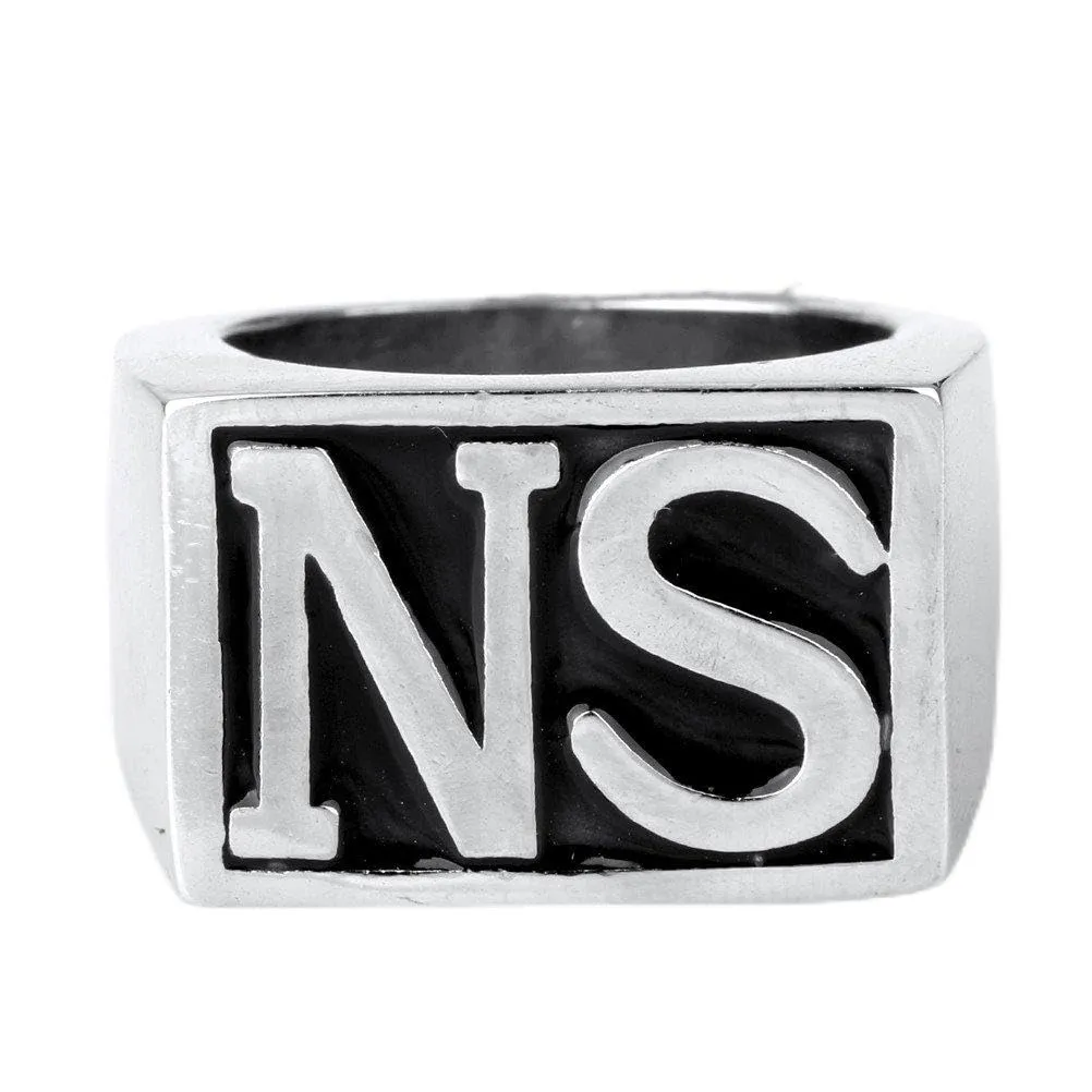 HIJONES Anelli Biker Uomo in Acciaio Inossidabile Vintage Argento e Nero Taglia 17 - immagine 1
