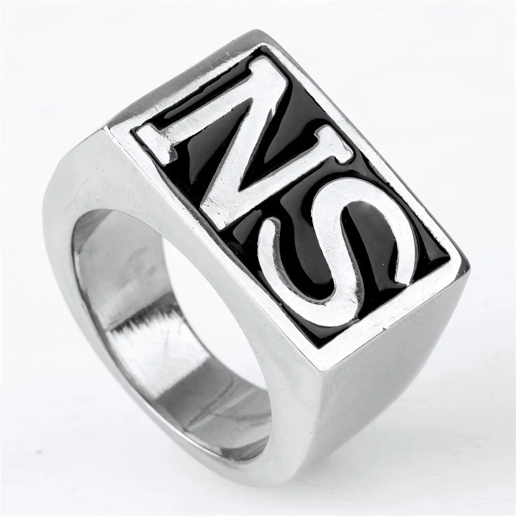 HIJONES Anelli Biker Uomo in Acciaio Inossidabile Vintage Argento e Nero Taglia 17 - immagine 3