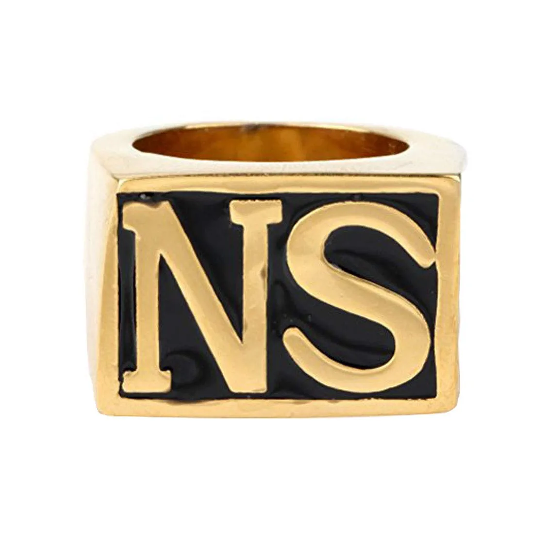 HIJONES Anelli Biker Uomo in Acciaio Inossidabile Vintage, Oro e Nero, Taglia 25 - immagine 1