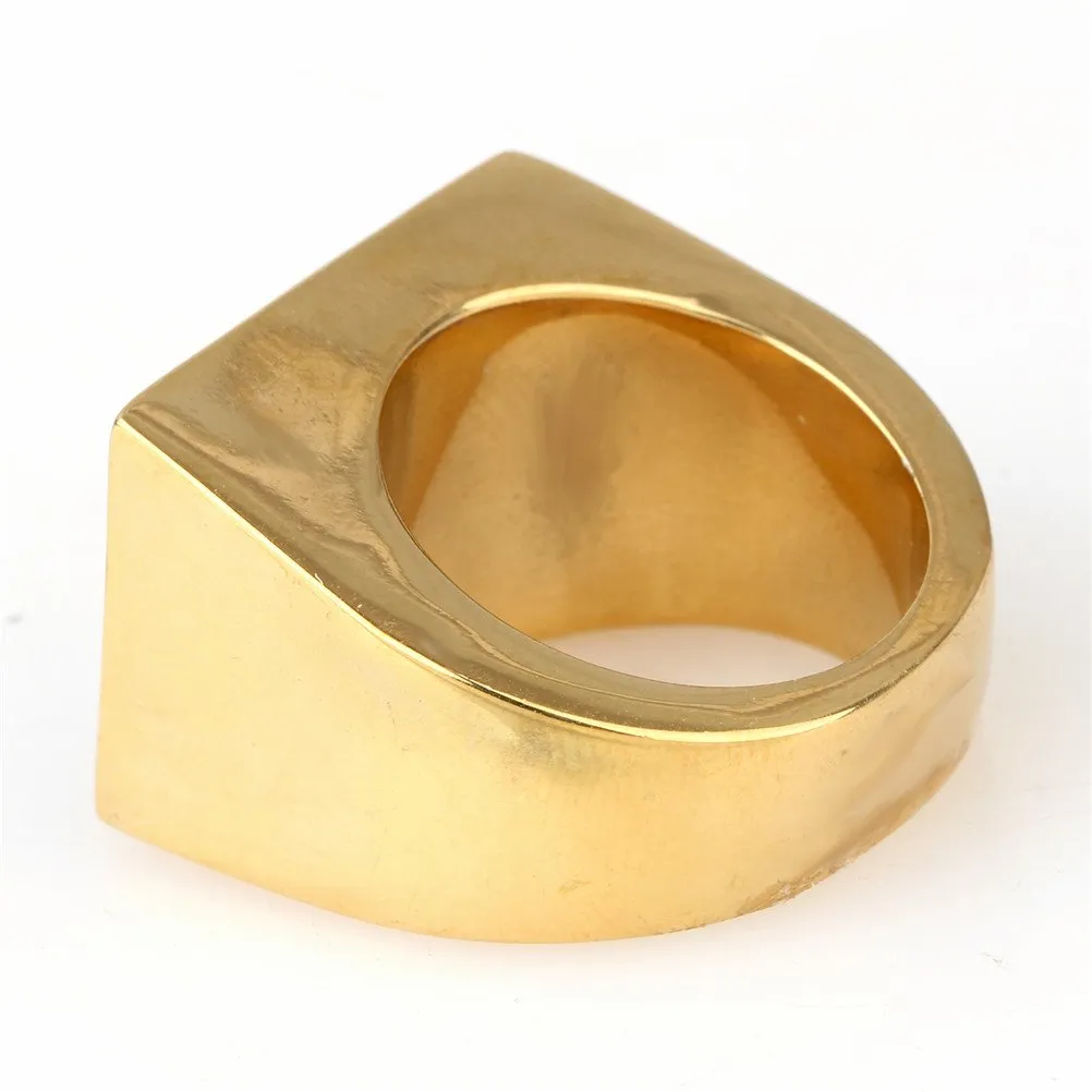 HIJONES Anelli Biker in Acciaio Inossidabile Vintage, Oro e Nero, Taglia 30 - immagine 3