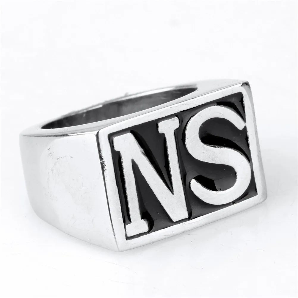 HIJONES Anello Biker Uomo in Acciaio Inossidabile Vintage, Argento e Nero, Taglia 30 - immagine 2
