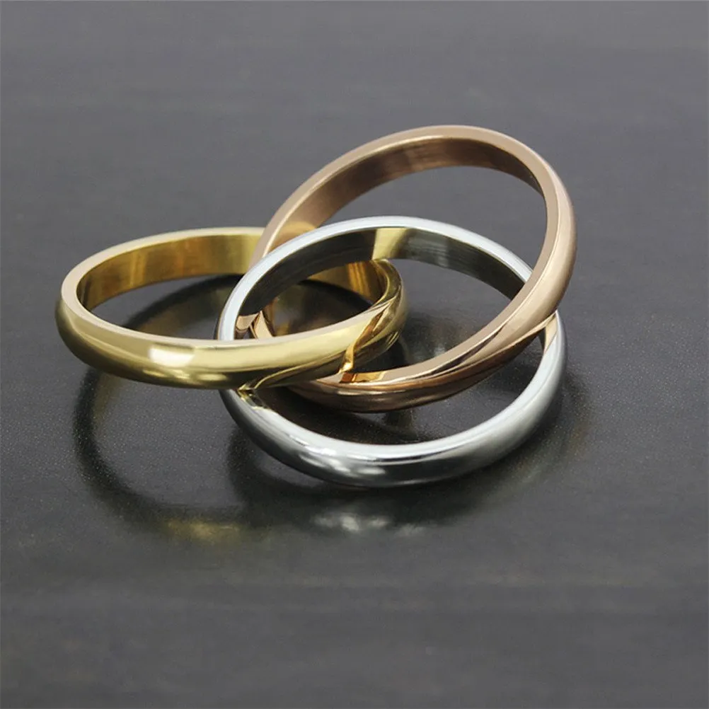 HIJONES Anello Spinner Tri Colore in Acciaio Inossidabile, Misura 14 - immagine 3