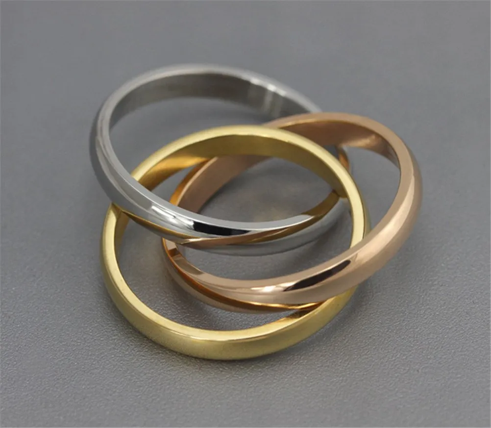 HIJONES Anello Spinner Tri Colore in Acciaio Inossidabile, Misura 14 - immagine 5
