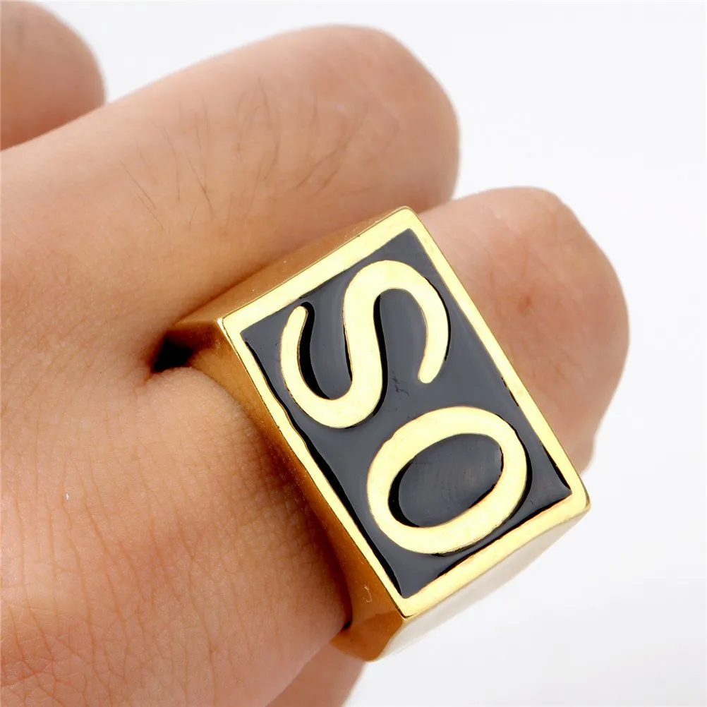 HIJONES Anello Biker Uomo in Acciaio Inossidabile Vintage, Oro e Nero, Taglia 25 - immagine 5