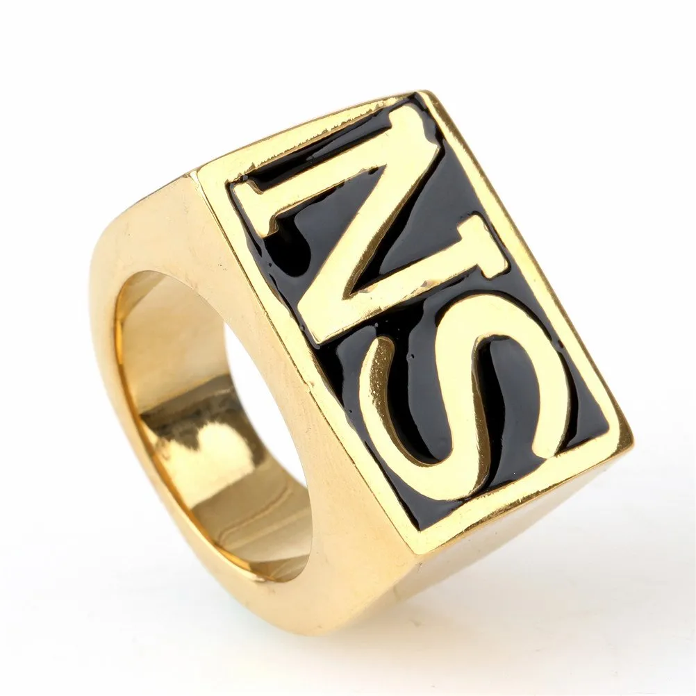 HIJONES Anelli Biker Uomo in Acciaio Inossidabile Vintage, Oro e Nero, Taglia 22 - immagine 4