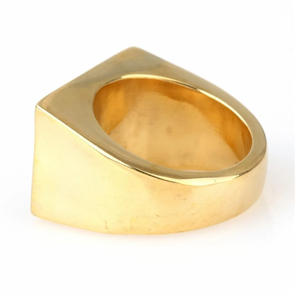 HIJONES Anelli Biker Uomo in Acciaio Inossidabile Vintage Oro e Nero Taglia 15 - immagine 4