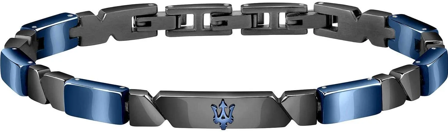 Maserati Jewels Bracciale Uomo in Acciaio, Ceramica Blu e PVD Gun - JM221ATZ01 - immagine 4