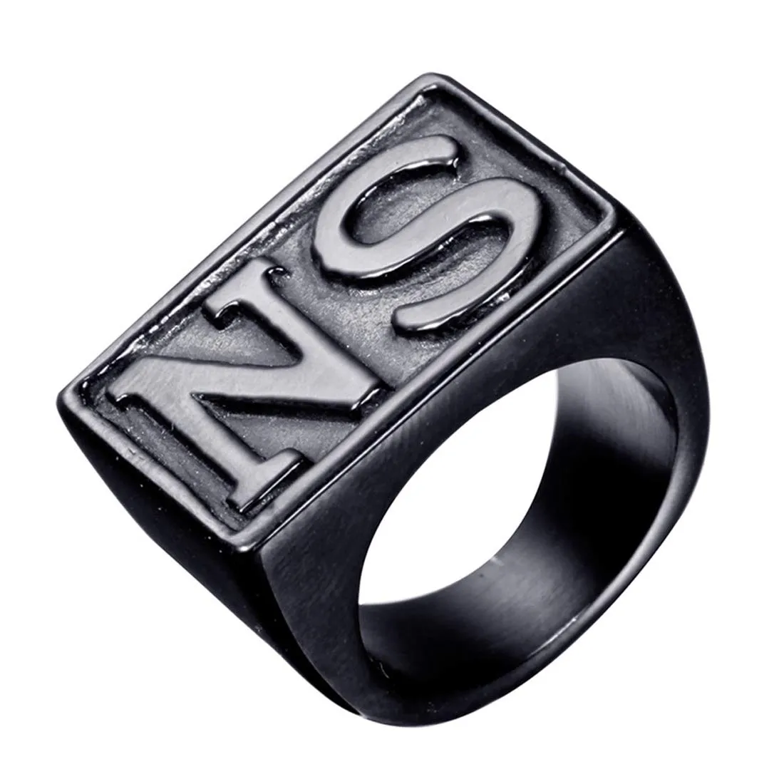 HIJONES Anello Biker Uomo in Acciaio Inossidabile Vintage Nero Taglia 27 - immagine 1