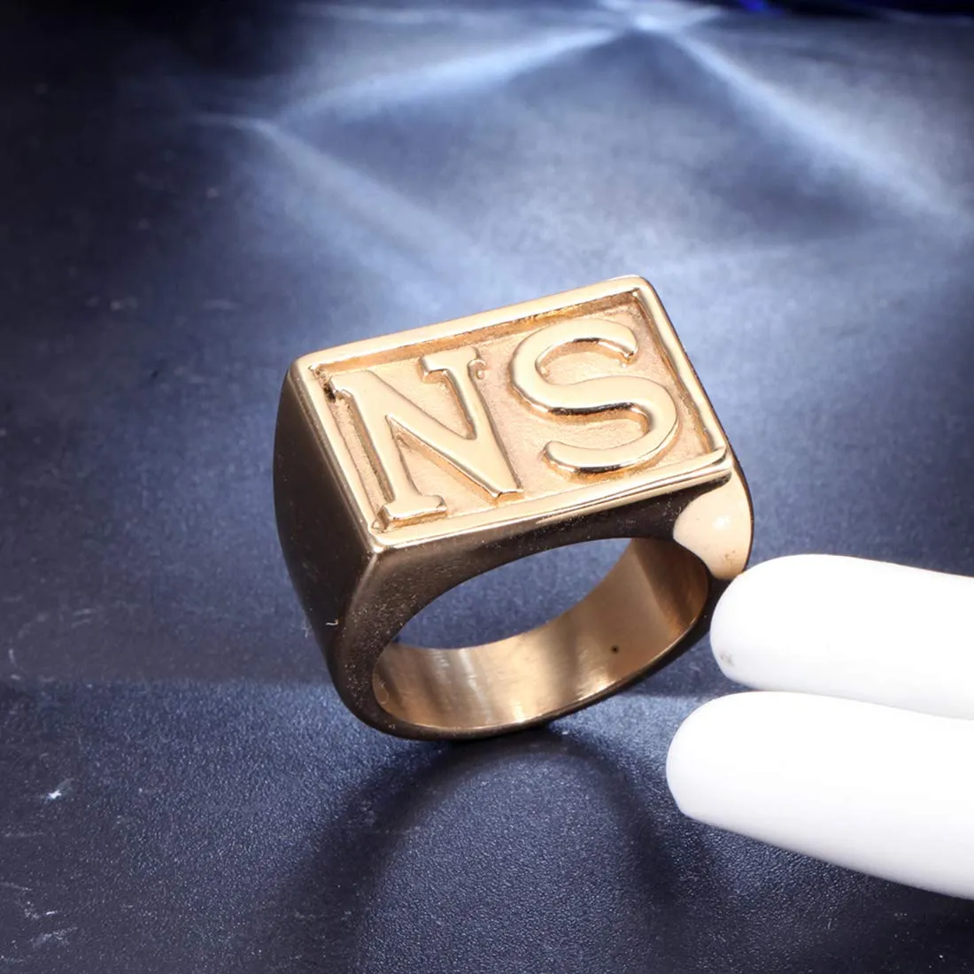 HIJONES Anello Biker Uomo in Acciaio Inossidabile NS Vintage Oro Taglia 17 - immagine 3