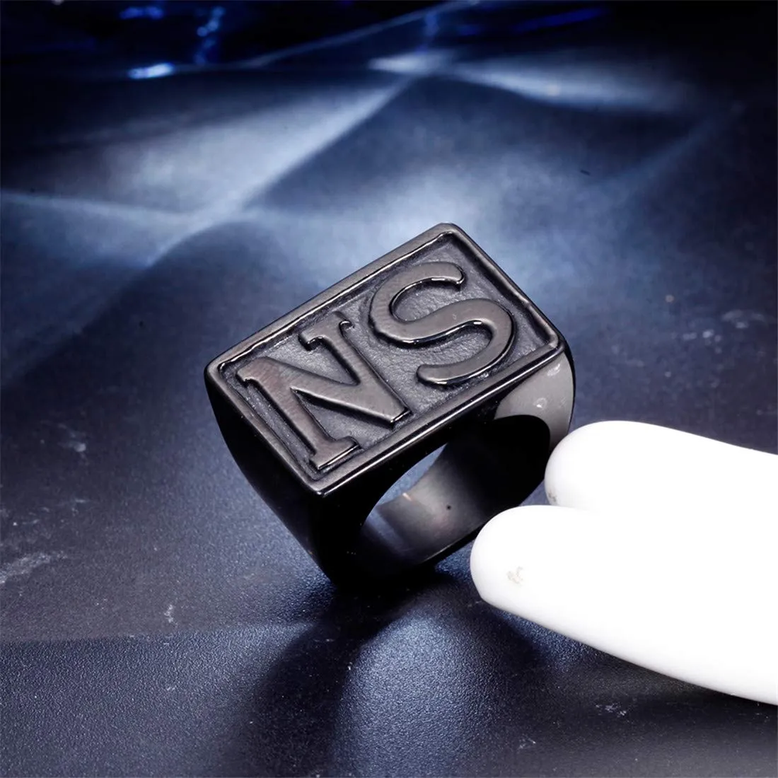 HIJONES Biker Anello Uomo in Acciaio Inossidabile Vintage Nero Taglia 25 - immagine 3