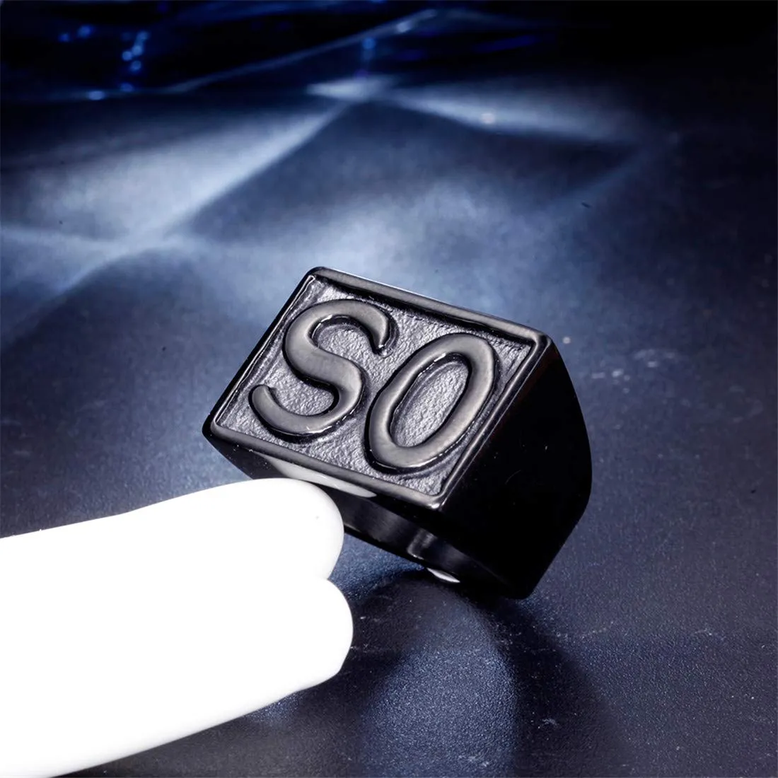 HIJONES Biker Ring Stainless Steel Vintage Black Size 27 - immagine 4