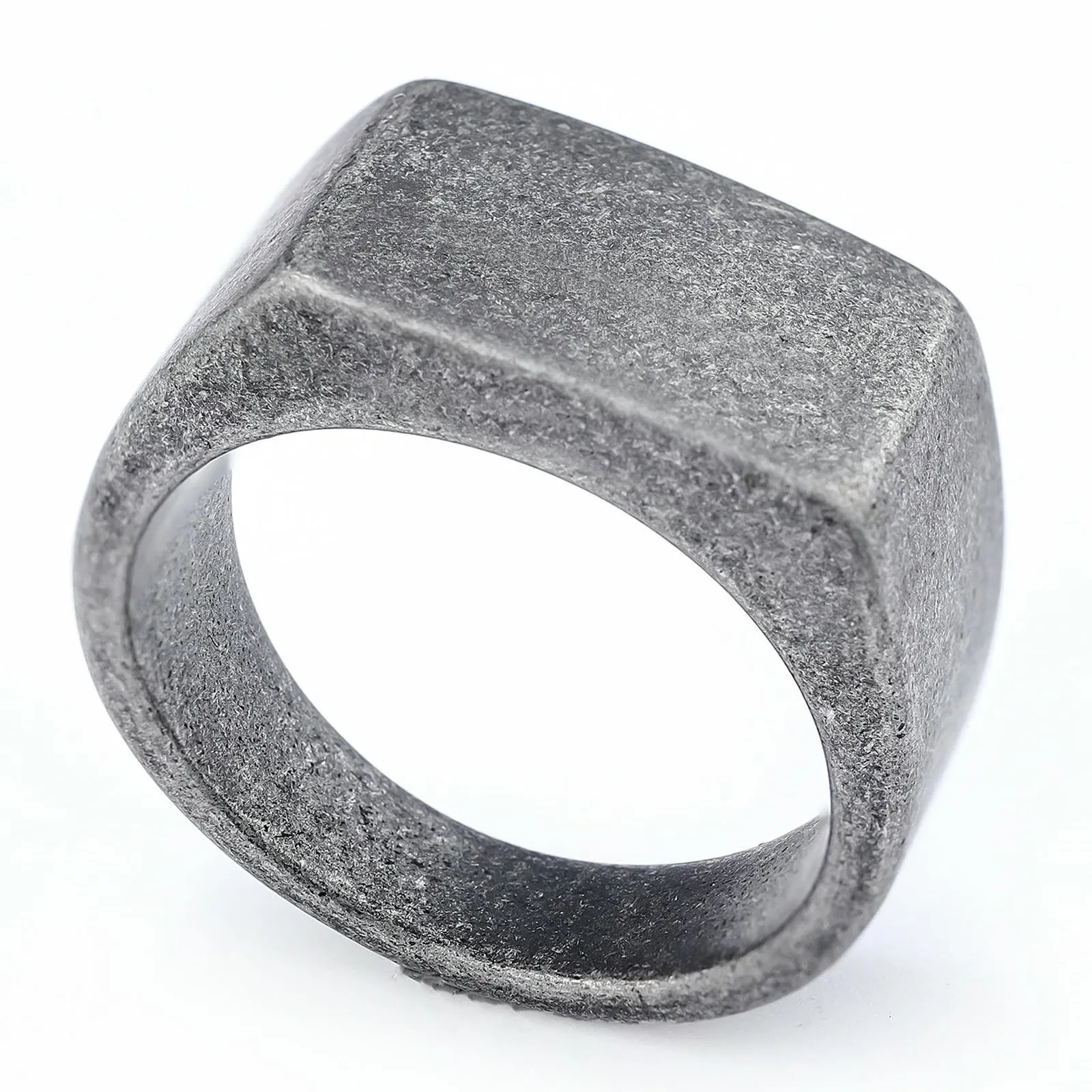 Sumpgle Anello in Acciaio Inossidabile e Titanio Rettangolare a Specchio - immagine 7