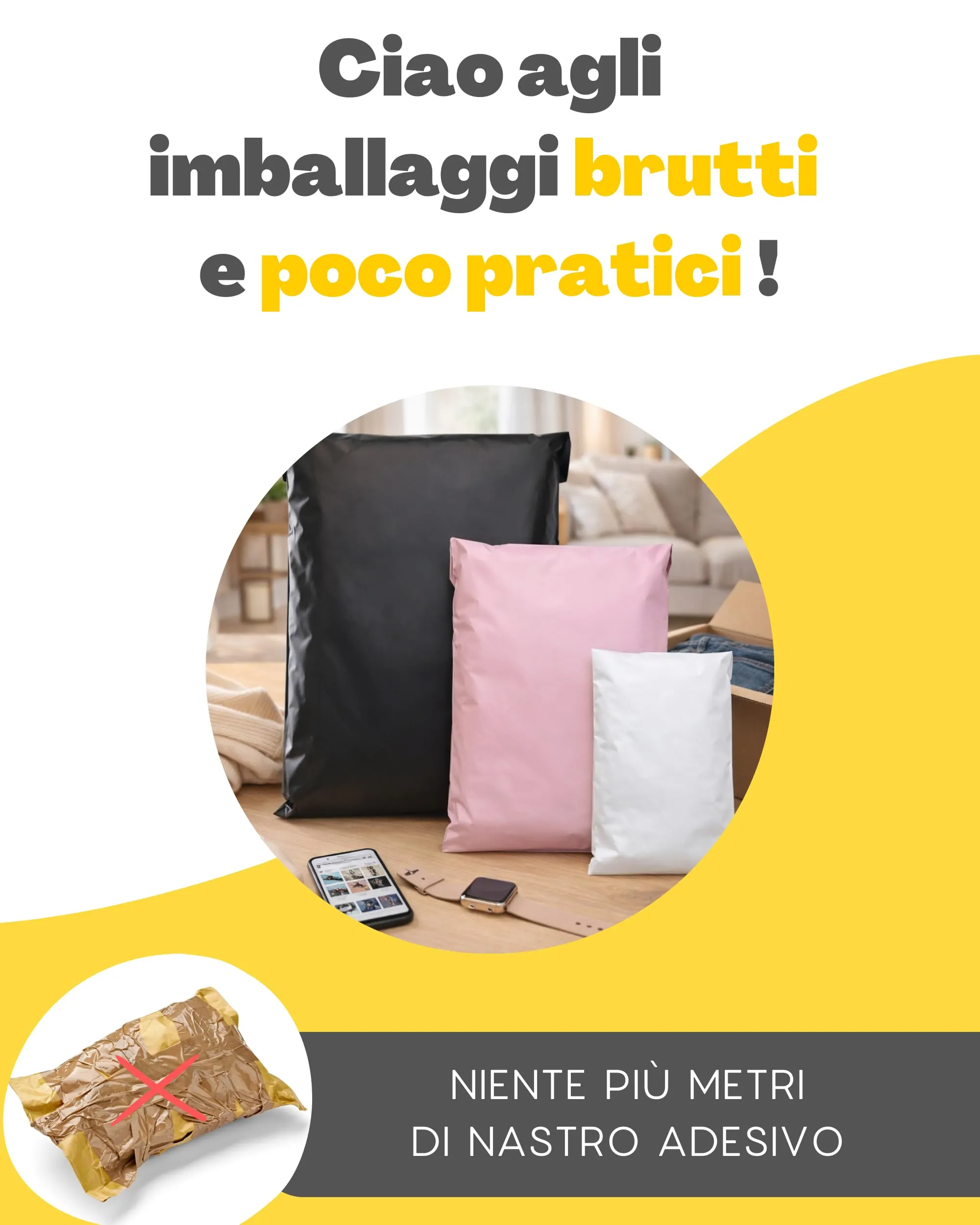 EmballaX Buste per Spedizioni Vinted, Taglie S/M/L, 30 Pezzi, Plastica Resistente e Impermeabile - immagine 2