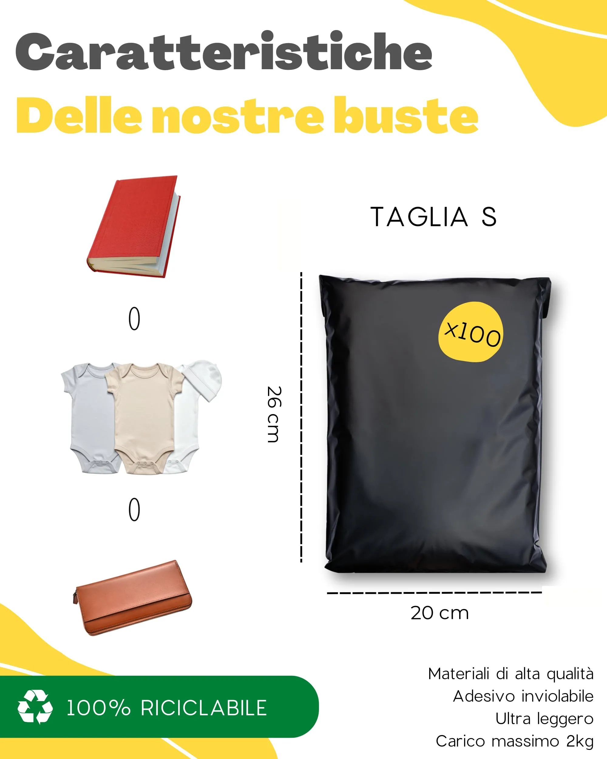 EmballaX Buste per Spedizioni Vinted, Taglia S, 20x26cm, 100 Pezzi, Plastica Opaca e Impermeabile - immagine 5