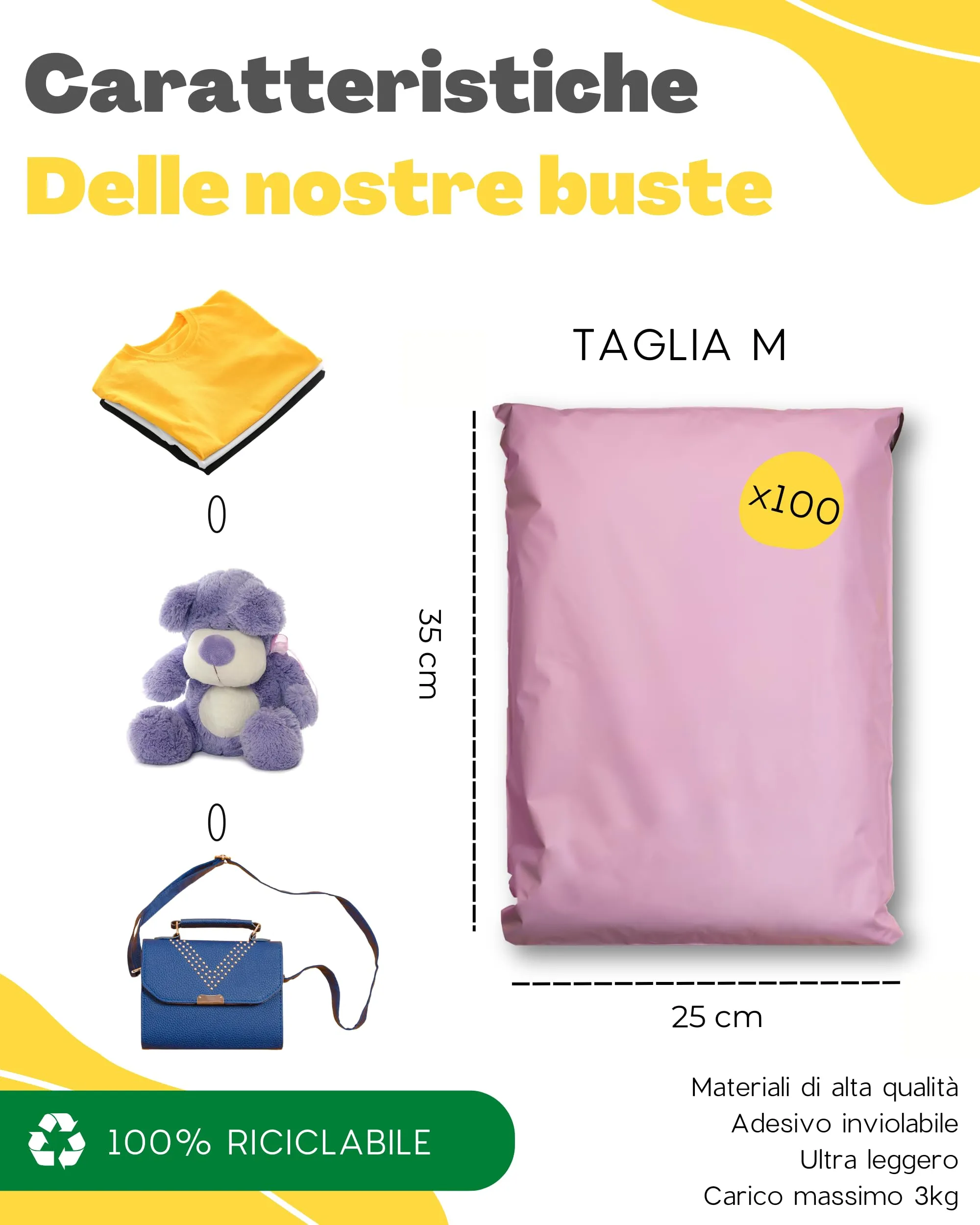 EmballaX Buste per Spedizioni Vinted, Taglia M, 25x35cm, 100 Pezzi - immagine 5
