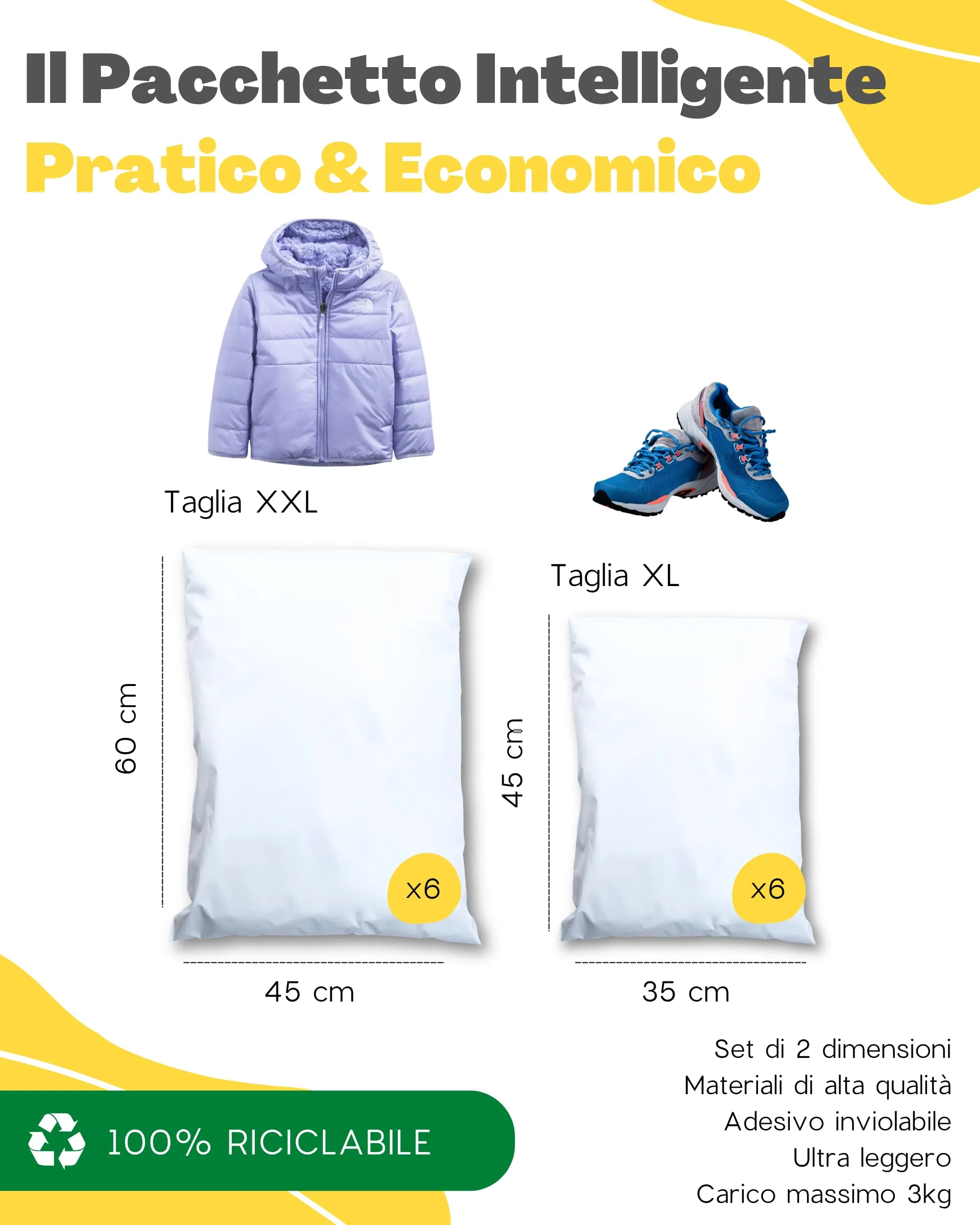 EmballaX Buste per Spedizioni Vinted in Plastica, Taglia XL/XXL, 12 Pezzi - immagine 5